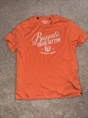 Buffalo David Bitton Orange Short Sleeve Logo Tee